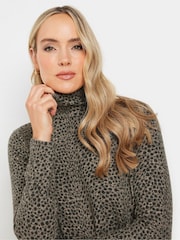 Long Tall Sally Animal Animal Print Roll Neck Soft Touch Top - Image 4 of 5