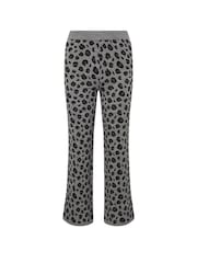 PixieGirl Petite Grey Leopard Print Wide Leg Trousers - Image 5 of 5
