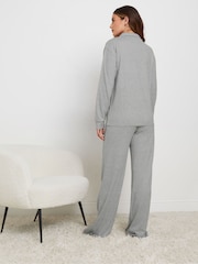 Long Tall Sally Grey Soft Touch Cuffed Zip Top - Image 3 of 5