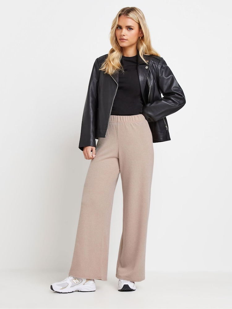 PixieGirl Petite Pink Soft Touch Wide Leg Trousers - Image 1 of 5