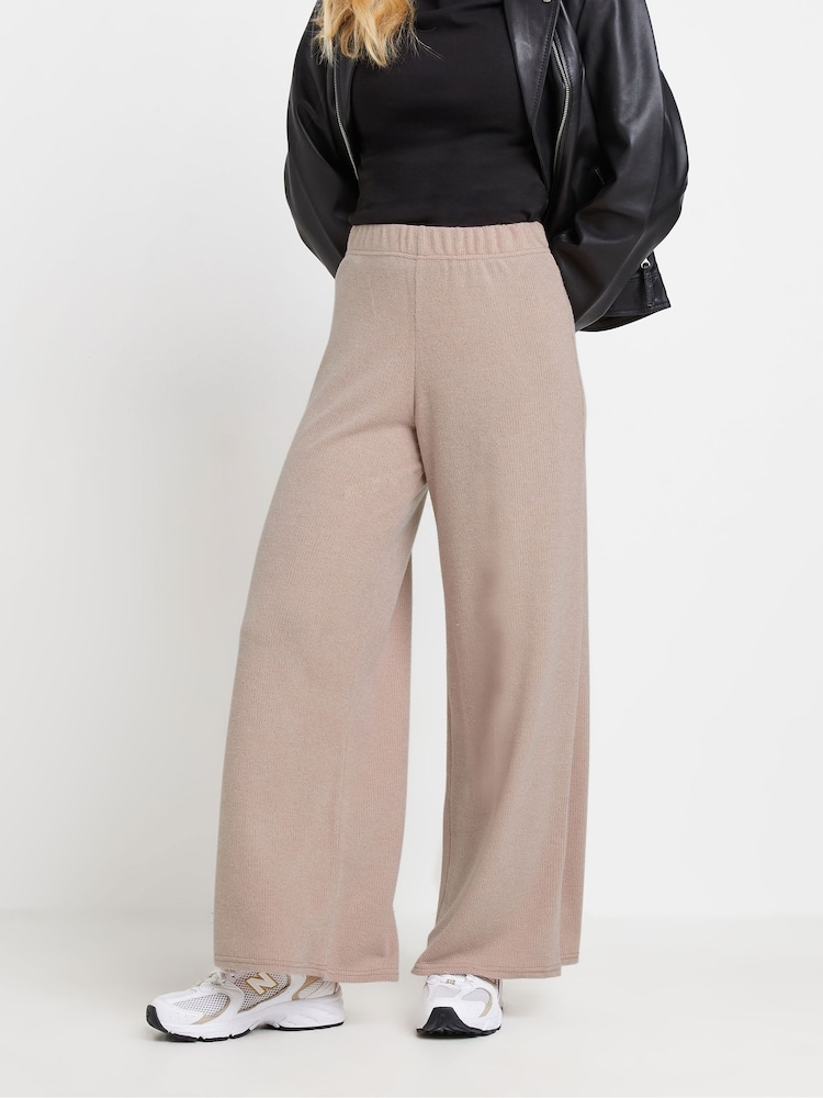 PixieGirl Petite Pink Soft Touch Wide Leg Trousers - Image 2 of 5