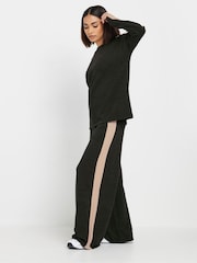 PixieGirl Petite Black Soft Touch Wide Leg Trousers - Image 1 of 4