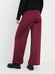 PixieGirl Petite Purple Button Tab Ponte Wide Leg Trousers - Image 4 of 5