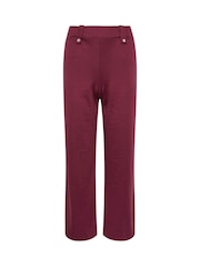 PixieGirl Petite Purple Button Tab Ponte Wide Leg Trousers - Image 5 of 5
