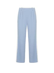 PixieGirl Petite Light Blue Contrast Side Stripe Wide Leg Trousers - Image 5 of 5