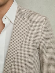 Reiss Grey/White Vitale Slim-Fit Single-Breasted Dogtooth-Check Blazer - Image 3 of 8