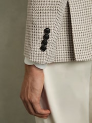 Reiss Grey/White Vitale Slim-Fit Single-Breasted Dogtooth-Check Blazer - Image 5 of 8