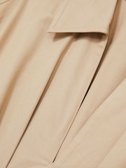 Reiss Neutral Rosalie Cotton Pleated Shirt Dress - Image 6 of 6