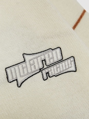Reiss Off White/Camel Boom McLaren F1 Team Varsity Wool-Cashmere Cardigan - Image 8 of 9