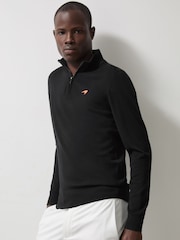 Reiss Black Hatch McLaren F1 Team Merino Half-Zip Jumper - Image 1 of 7