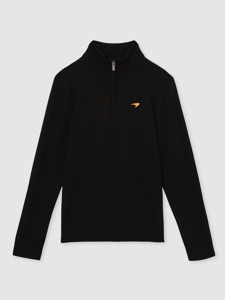 Reiss Black Hatch McLaren F1 Team Merino Half-Zip Jumper - Image 2 of 7