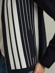 Reiss Navy/White Ambient Striped Zip Through Knitted Jacket - Image 5 of 7