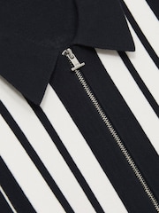 Reiss Navy/White Ambient Striped Zip Through Knitted Jacket - Image 7 of 7