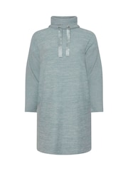 Yours Curve Blue Soft Touch Hoodie Dress - Image 5 of 5