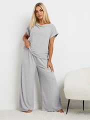 Yours Curve Grey Limited Cowl Neck Ribbed Top - Image 2 of 5