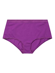 Yours Curve Purple Stretch Floral Print Full Briefs 5 Packs - Image 7 of 8
