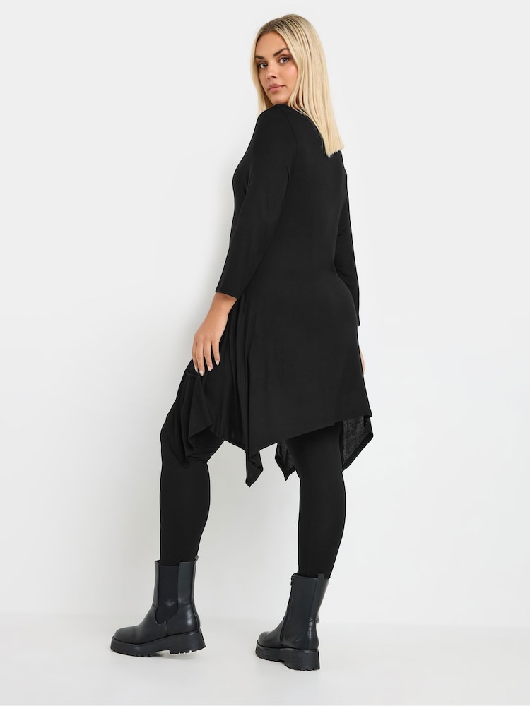 Yours Curve Black Asymmetric Pocket Hem Tunic - Image 2 of 4