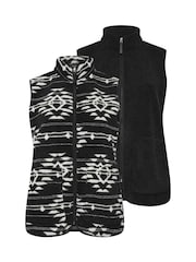 Yours Curve Black Black Fleece Gilets 2 Pack - Image 6 of 8