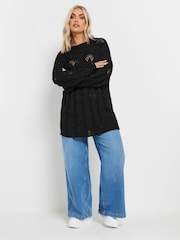 Negru - Jumper Pointelle Cable Yours Curve - Image 2 of 5