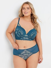 Yours Curve Green Lauren Iridescent Long Line Bra - Image 1 of 6