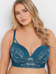 Yours Curve Green Lauren Iridescent Long Line Bra - Image 4 of 6