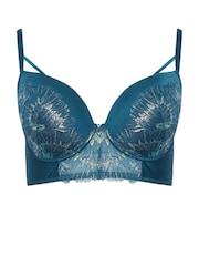 Yours Curve Green Lauren Iridescent Long Line Bra - Image 5 of 6