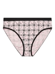 Yours Curve Pink Stretch Star Check High Leg Briefs 5 Packs - Image 7 of 9