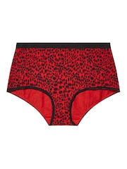 Yours Curve Red Stretch Animal Print Stars Full Briefs 5 Pack - Image 6 of 8