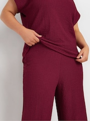 Yours Curve Red Limited Bubble Rex Trousers - Image 4 of 5