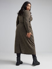 Yours Curve Brown Limited Collection Marl Maxi Dress - Image 2 of 5