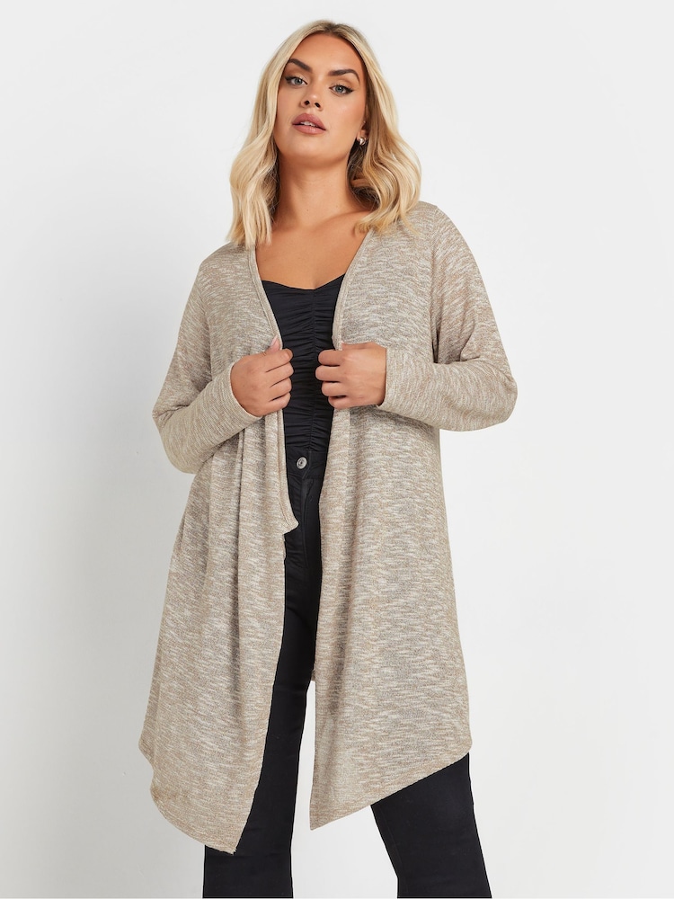 Yours Curve Natural Waterfall Soft Touch Cardigan - Image 1 of 5