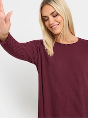 Yours Curve Burgundy Red Swing Top - Image 4 of 5