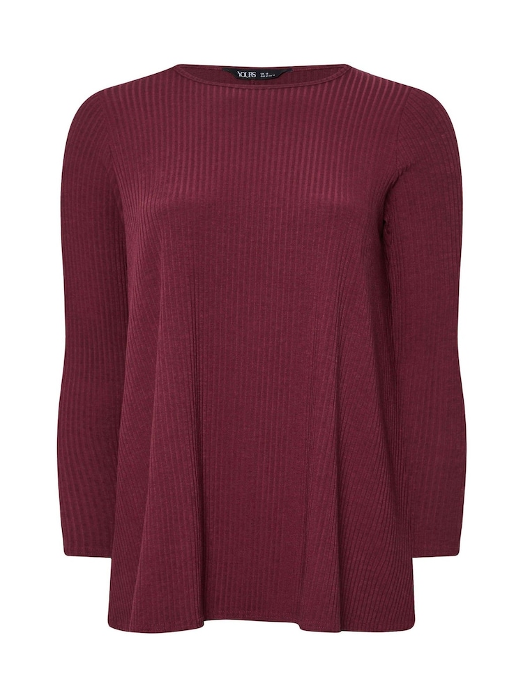 Yours Curve Burgundy Red Swing Top - Image 5 of 5