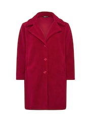 Yours Curve Red Longline Faux Fur Coat - Image 5 of 5