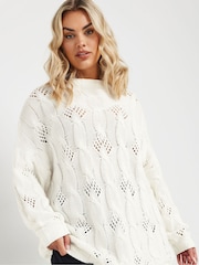Natural - Jumper Pointelle Cable Yours Curve - Image 4 of 5