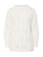 Natural - Jumper Pointelle Cable Yours Curve - Image 5 of 5