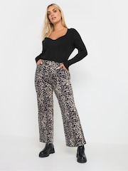 Yours Curve Black Contrast Ribbed Knitted Top - Image 2 of 5