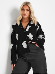 Yours Curve Black Limited Ghost Cardigan - Image 1 of 5