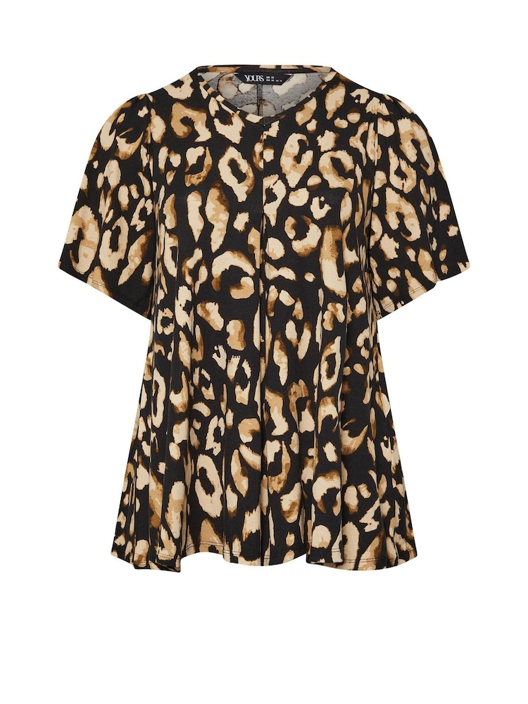 Yours Curve Black Pleated Front Swing Top - Image 5 of 5