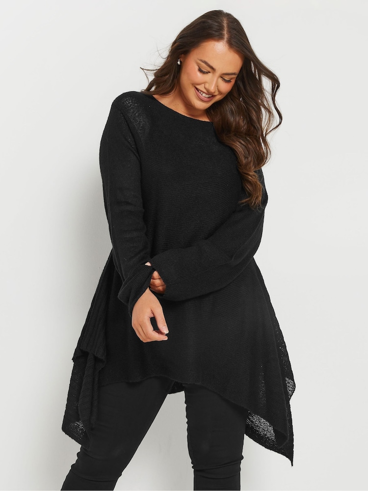 Yours Curve Asymmetrischer Longline-Strickpullover - Bild 1 von 9