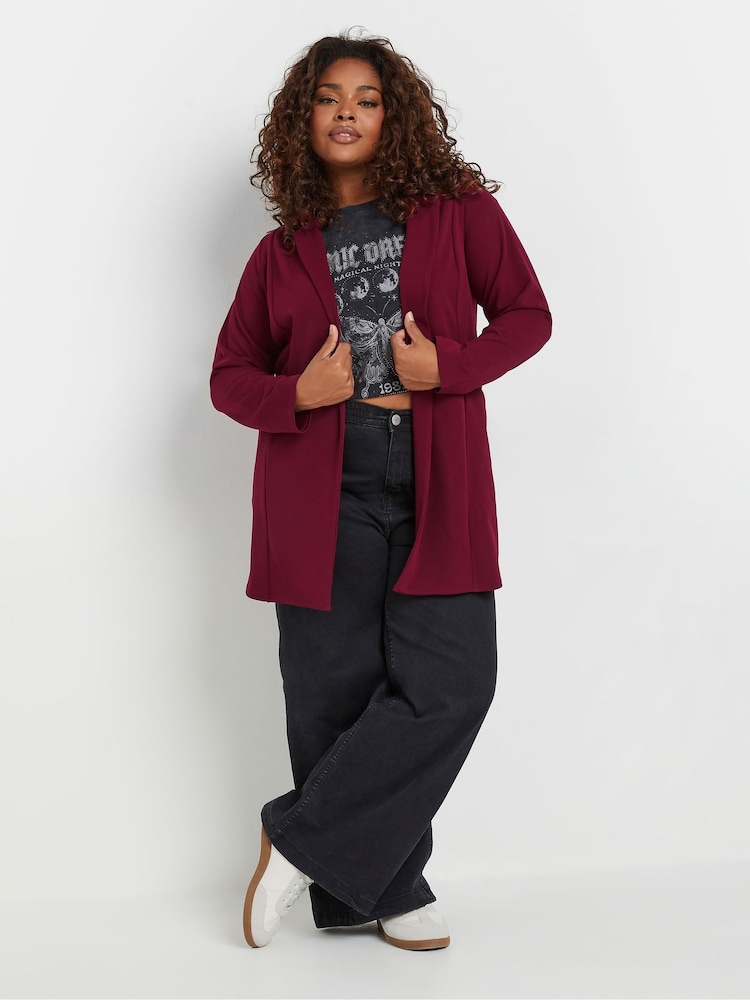 Yours Curve Red Casual Blazer - Image 2 of 6