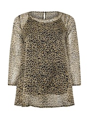 Top oversize con estampado de leopardo de Yours Curve - Imagen 5 de 5