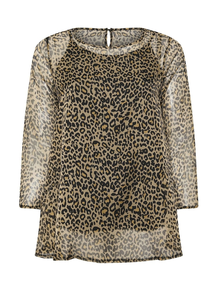 Top oversize con estampado de leopardo de Yours Curve - Imagen 5 de 5