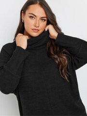 Yours Curve Black Soft Touch Turtle Neck Jumper - Image 4 of 5