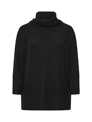Yours Curve Black Soft Touch Turtle Neck Jumper - Image 5 of 5