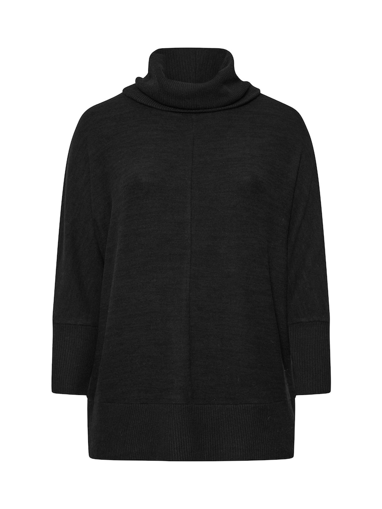 Yours Curve Black Soft Touch Turtle Neck Jumper - Image 5 of 5