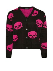 Yours Curve Black Limited Pink Skulls Cardigan - Image 5 of 5