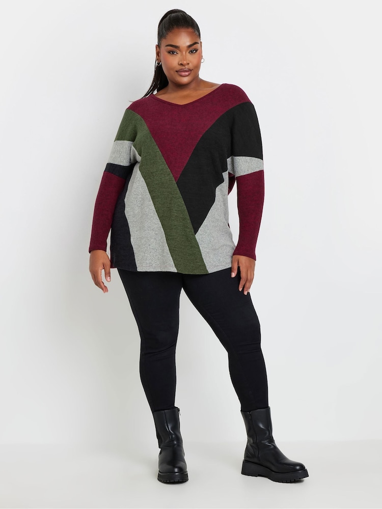 Yours Curve Red Soft Touch Sweatshirt - Image 2 of 5