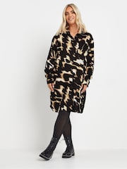 Yours Curve Black/Brown Abstract Print Longline Shirt - Image 5 of 6