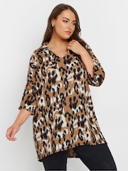 Yours Curve Natural Abstract Structured Jersey Tunics - Image 1 of 5